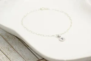 Sterling Silver Initial Pendant Bracelet