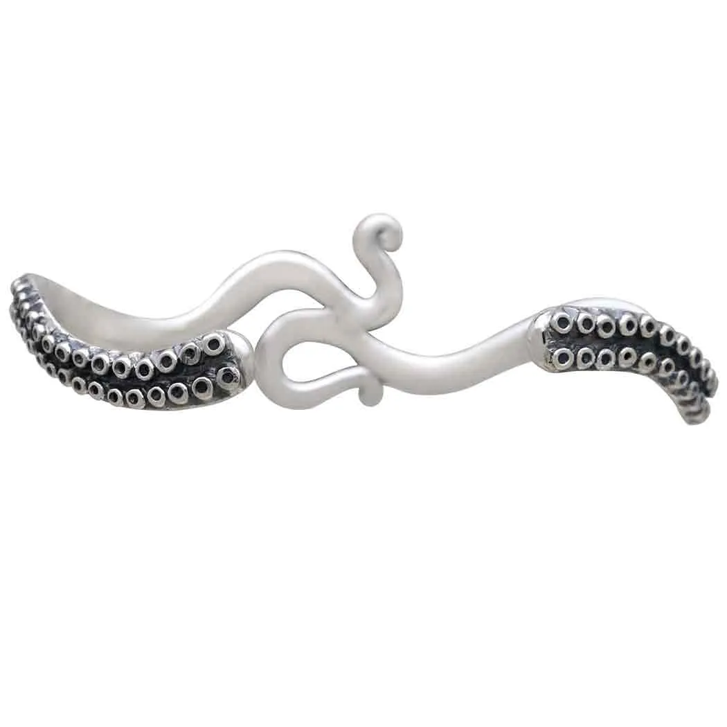 Sterling Silver Octopus Tentacle Cuff Bracelet