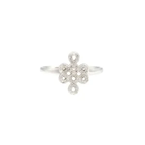 Sterling Silver Zircon White Gold Plated Ring for Women and Girls