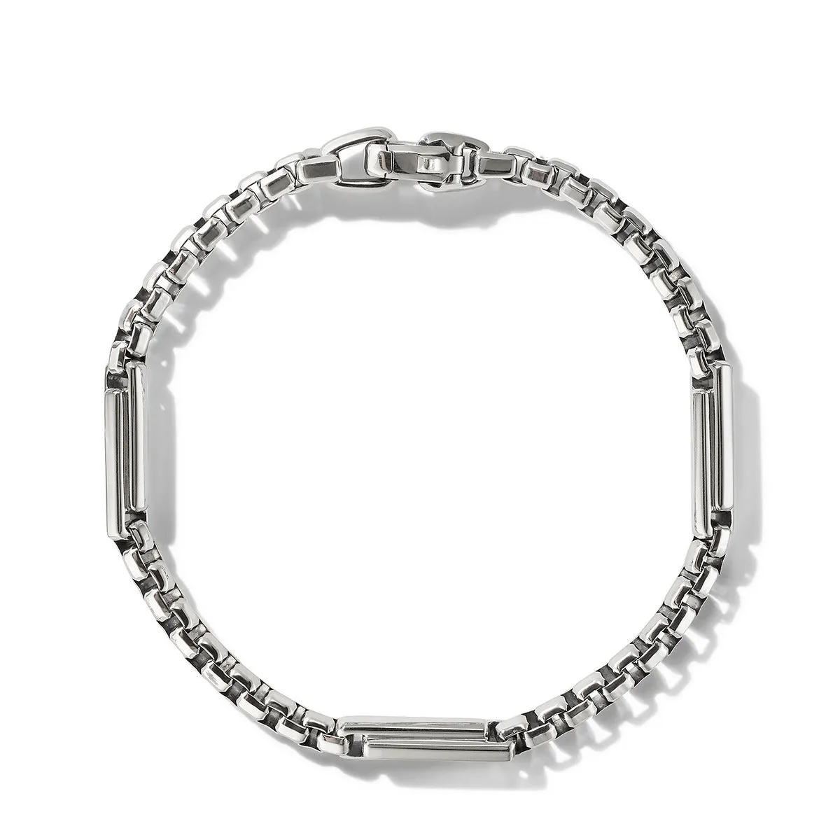 Streamline Station Box Chain Bracelet in Sterling Silver