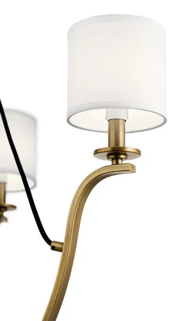 Thisbe 28 in. 6 Lights Chandelier Natural Brass Finish