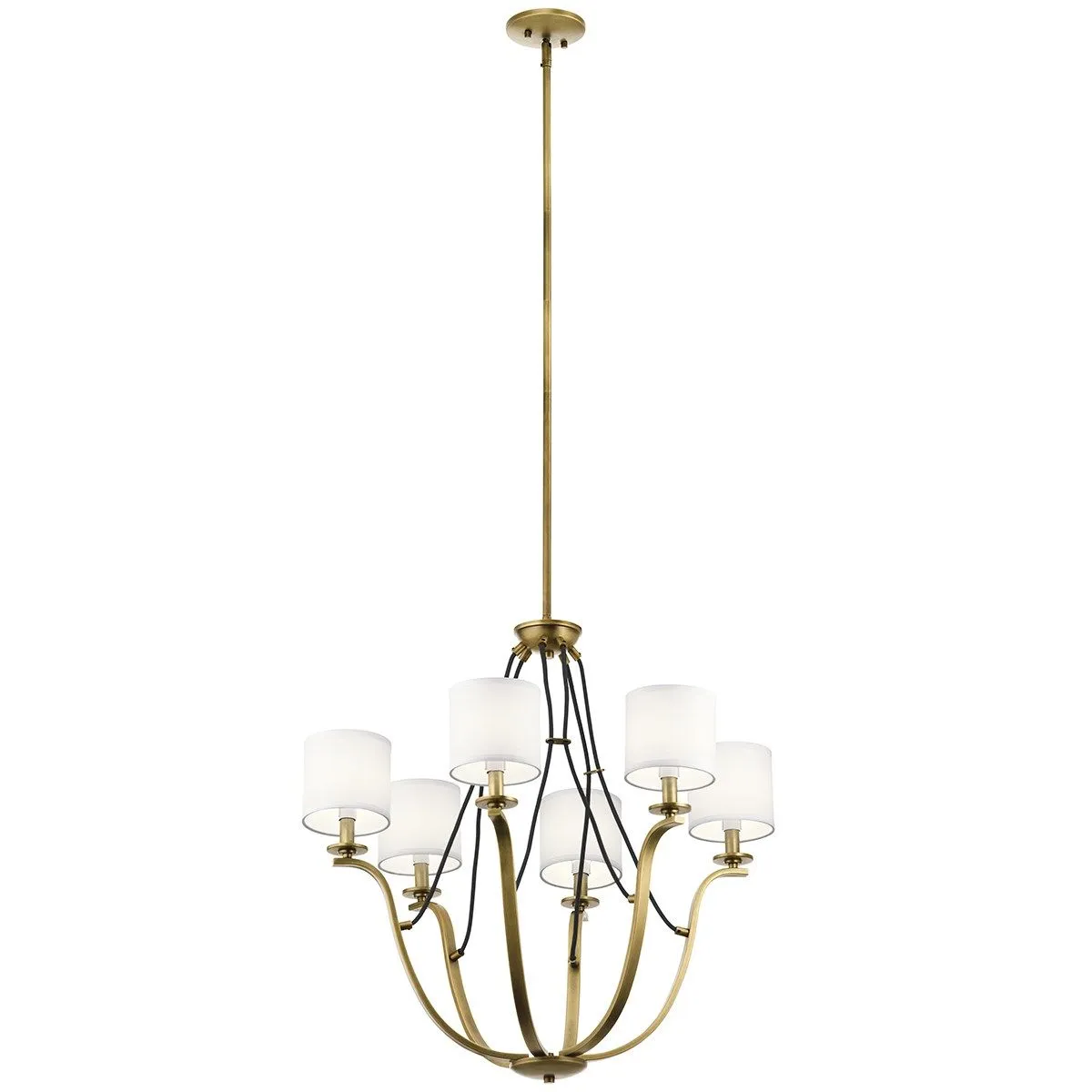 Thisbe 28 in. 6 Lights Chandelier Natural Brass Finish