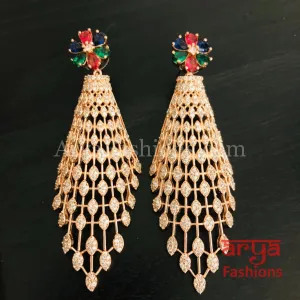 Tia CZ Rose Gold Cocktail Earrings / Statement Jewelry