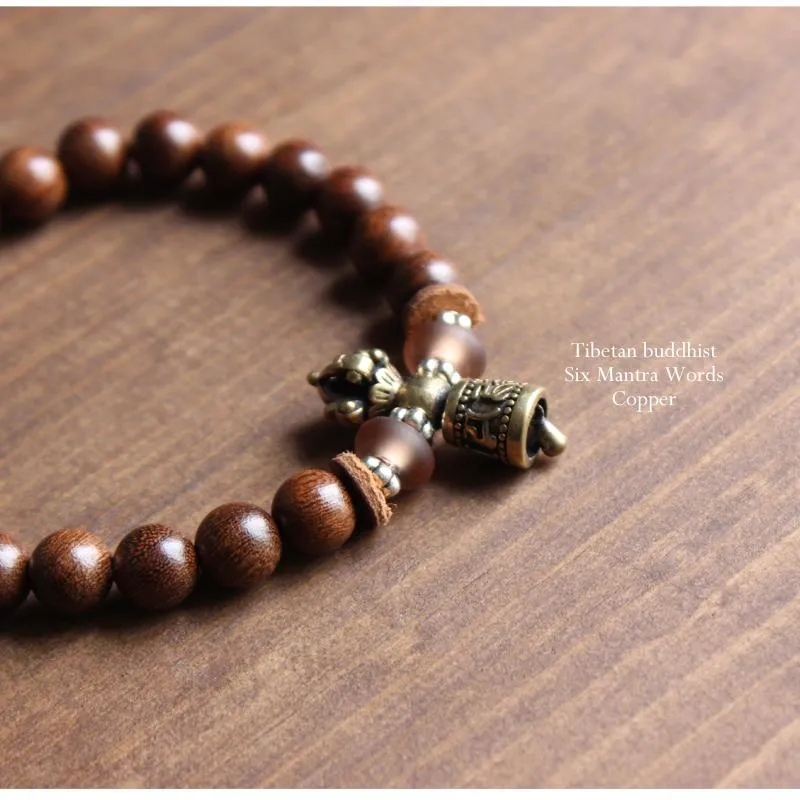 Tibetan Nanmu Wood Mala Beads Bracelet