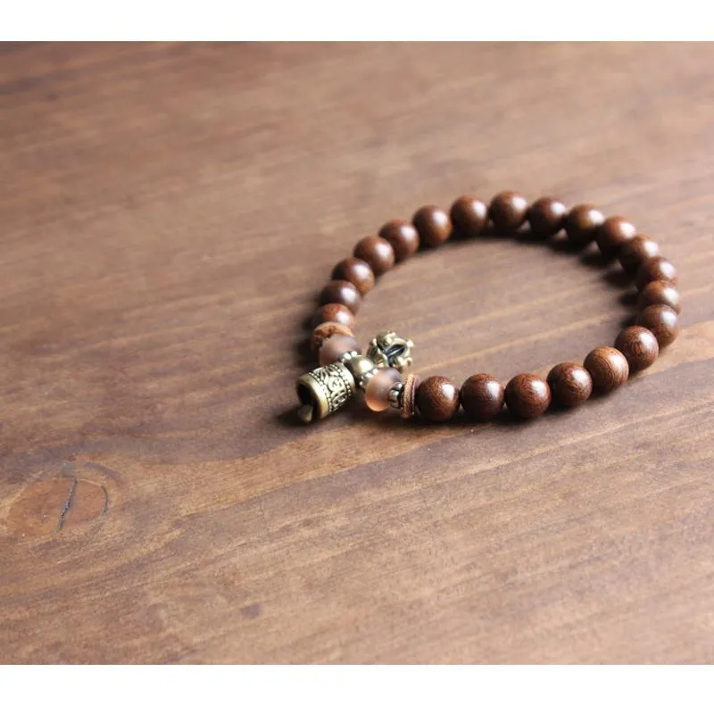 Tibetan Nanmu Wood Mala Beads Bracelet