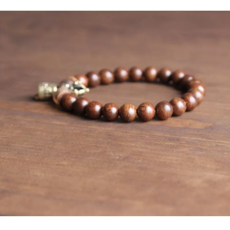 Tibetan Nanmu Wood Mala Beads Bracelet