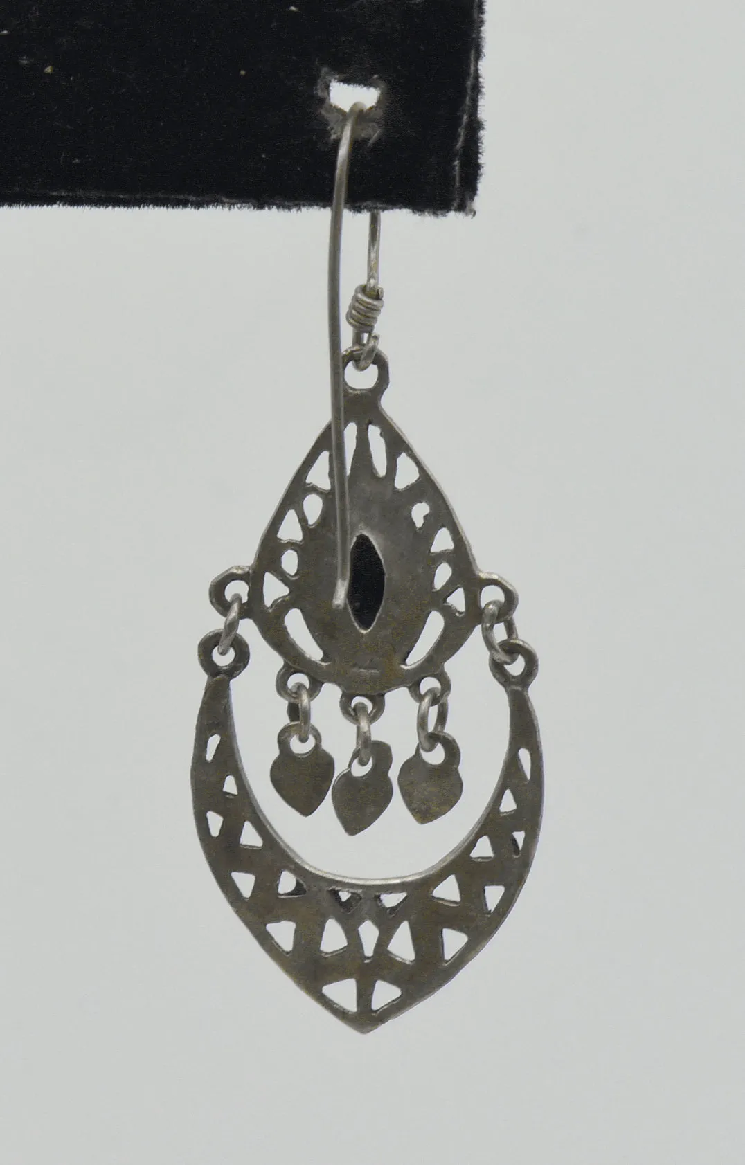 UNMATCHED Vintage Sterling Silver Black Onyx Chandelier Earring