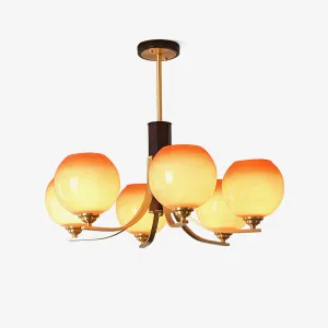 Vintage Caramel Globe Chandelier