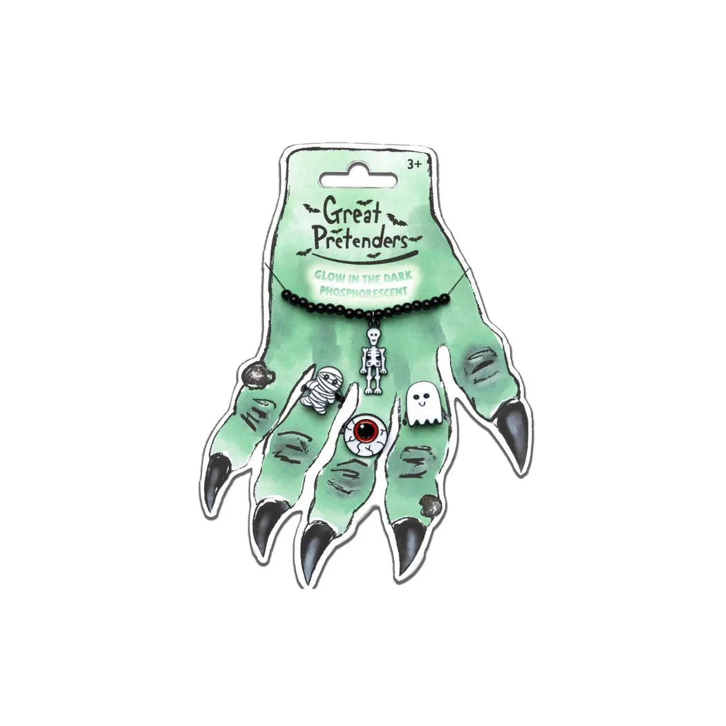 witch hand ring card with 3 rings and bracelet