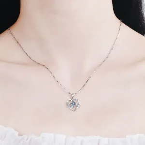 Women's Heart-Shaped Pendant Short Clavicle Chain Pendant Moissanite Necklace For Anniversary Gift