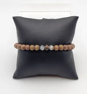 Wood Beaded Stretch Bracelet