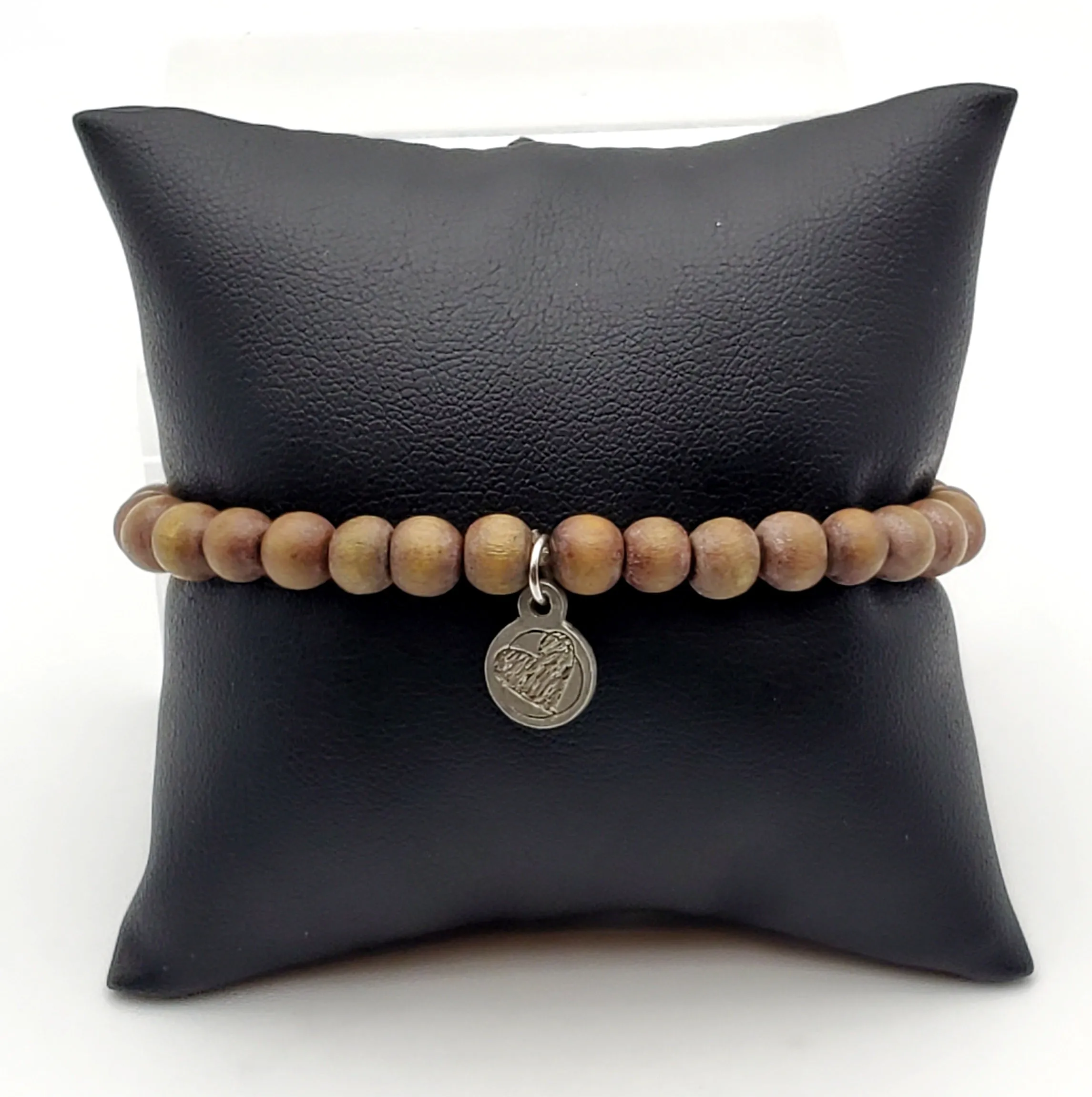 Wood Beaded Stretch Bracelet