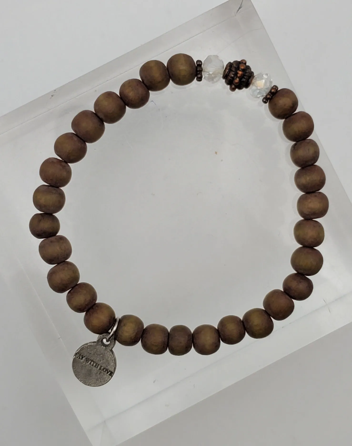 Wood Beaded Stretch Bracelet