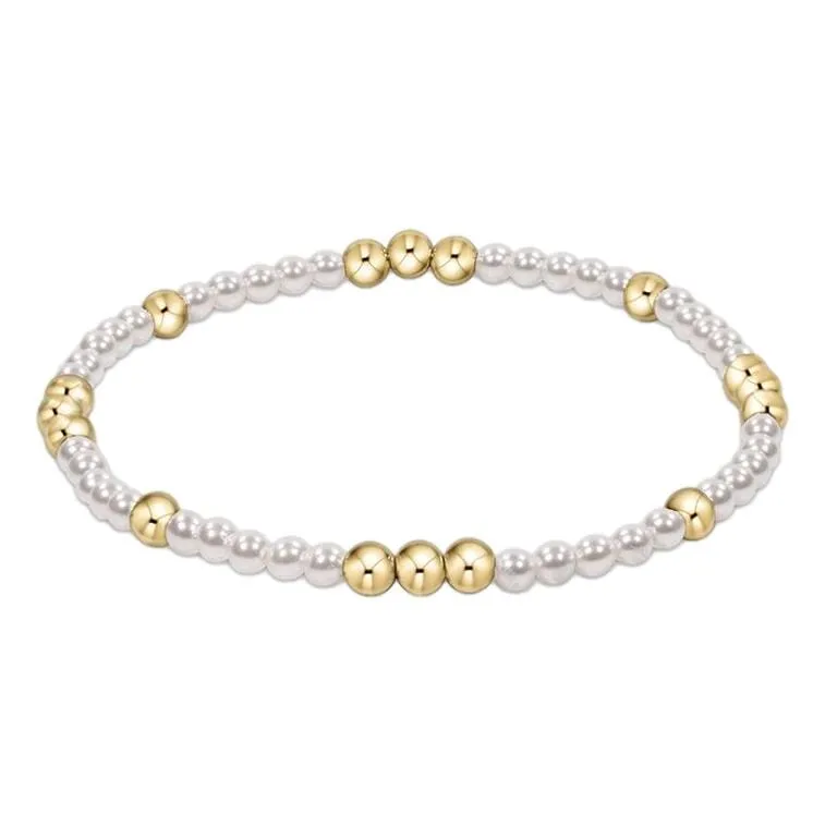 Worthy Pattern 3mm Bead Bracelet - Gemstones   Pearl