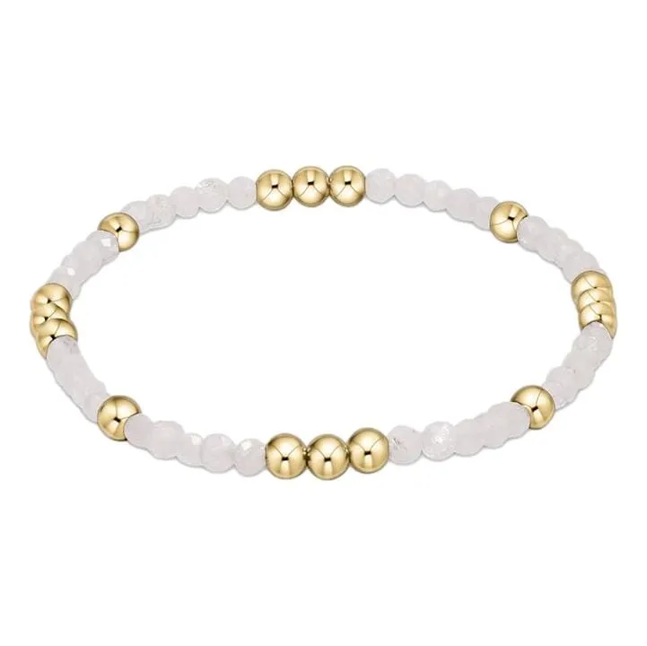 Worthy Pattern 3mm Bead Bracelet - Gemstones   Pearl