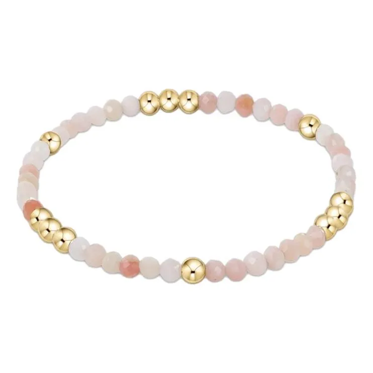 Worthy Pattern 3mm Bead Bracelet - Gemstones   Pearl