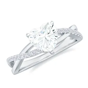 Zircon Crossover Solitaire Engagement Ring