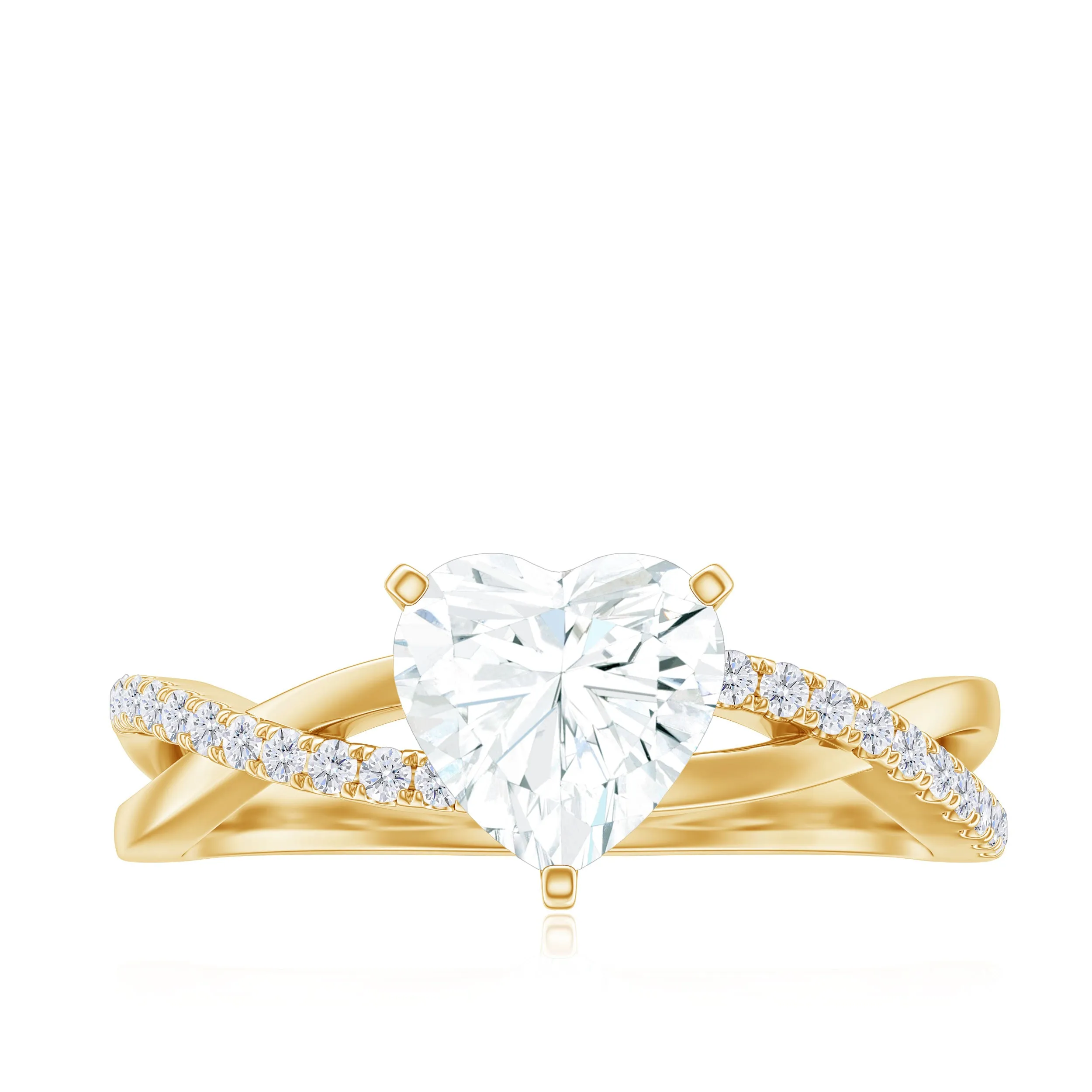 Zircon Crossover Solitaire Engagement Ring